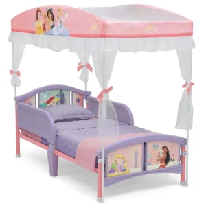 Princess Canopy Toddler Bed with Guardrails 15 Months+