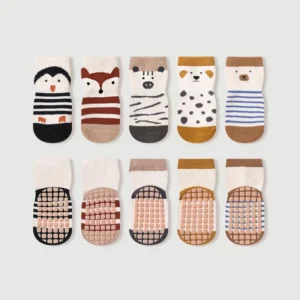5 Pairs Non-Slip Socks for Boys & Girls
