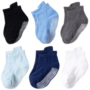 6 Pairs/lot 0 to 6 Yrs Cotton Children's Anti-slip Rubber Grips Four Season