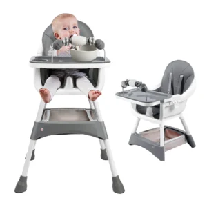 Baby High Chairs Eat & Play Convertible Double-Layer Dinner Plate and Toy Rack