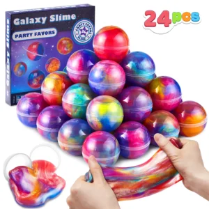 24 Pcs Mini Slime Party Favors Multicolor Galaxy Slime Balls Kids Stress Relief